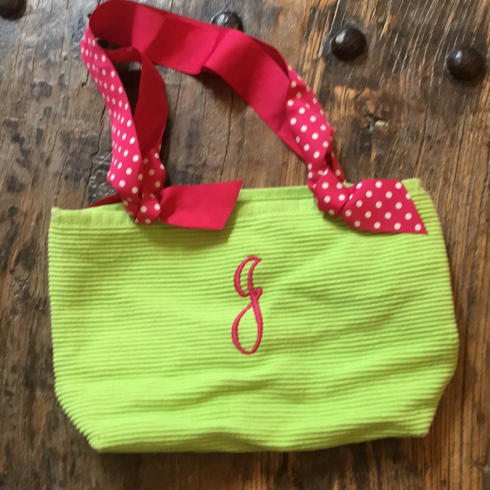 Green and Pink personalized purse
